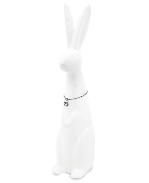 Figurka Królik Dekoracyjna Biała 28,5 cm
