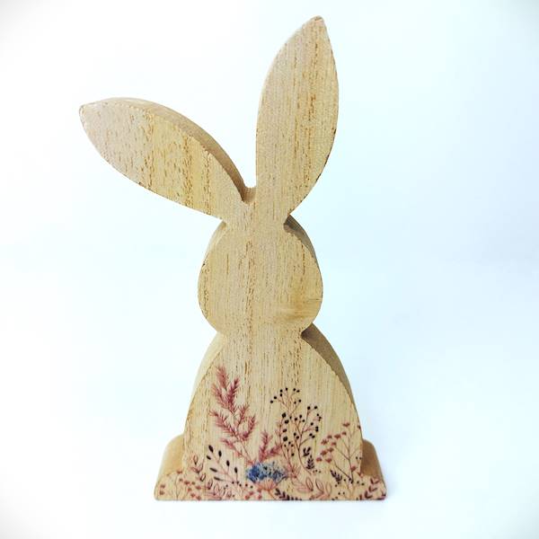 Figurka wielkanocna drewno zając 15 cm