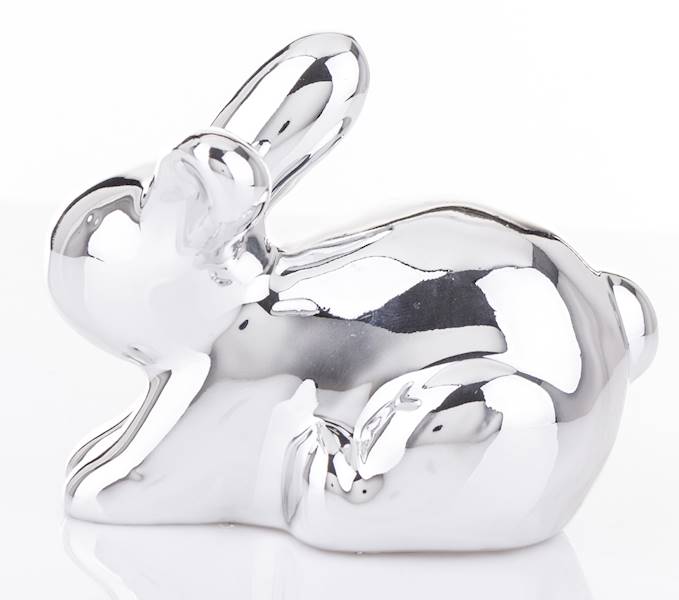 Figurka Królik Wielkanocny 8 cm Srebrny