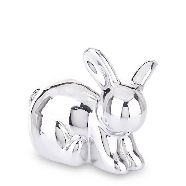 Figurka Królik Wielkanocny 8 cm Srebrny