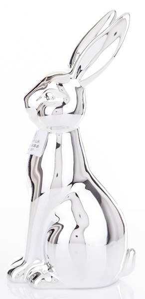 Królik Ceramiczny Srebrny 19 cm