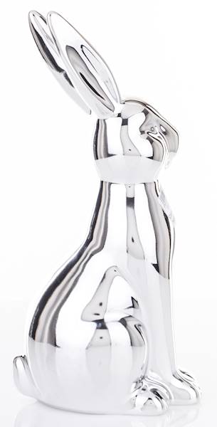 Królik Ceramiczny Srebrny 19 cm