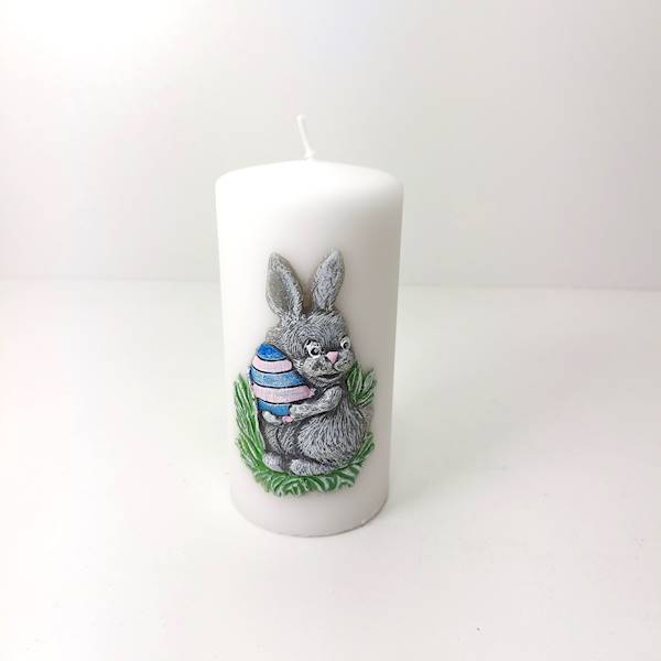 Świeca z Motywem Królika 14  cm