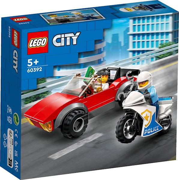 Lego City Motocykl Policyjny - Pościg za Samochodem 60392