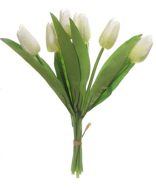 Bukiet 9 Bialych Tulipanów 43 cm