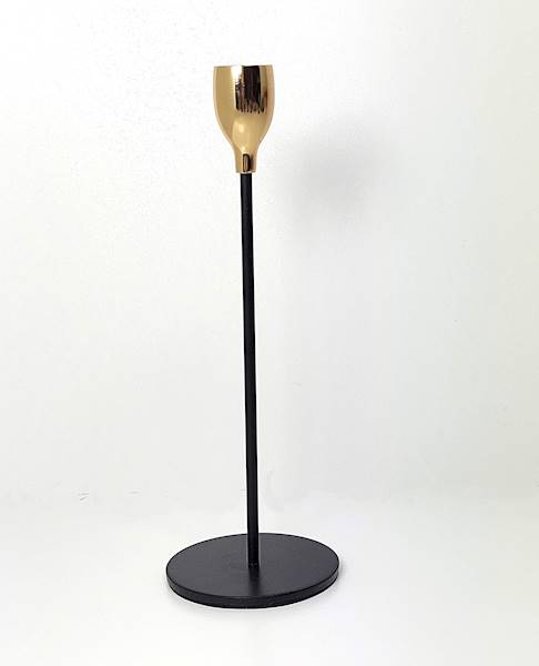 Świecznik Czarno-Zloty 23 cm