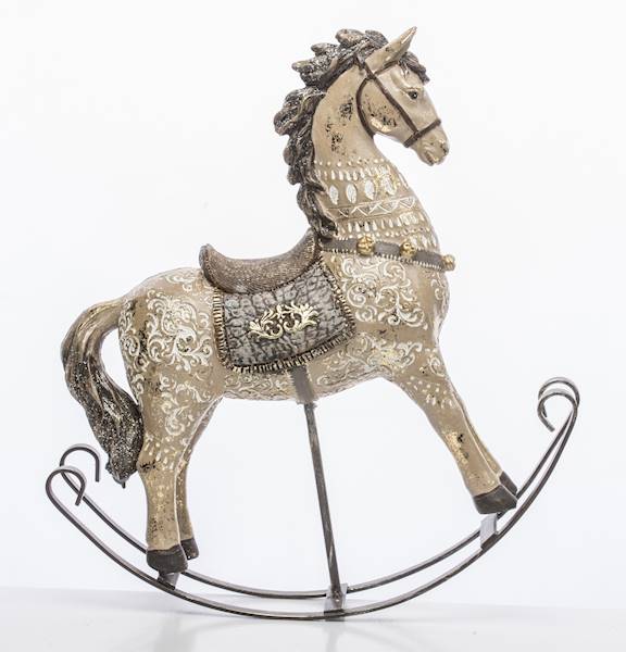 Figurka Koń Na Biegunach Dekoracja Świąteczna 23 cm