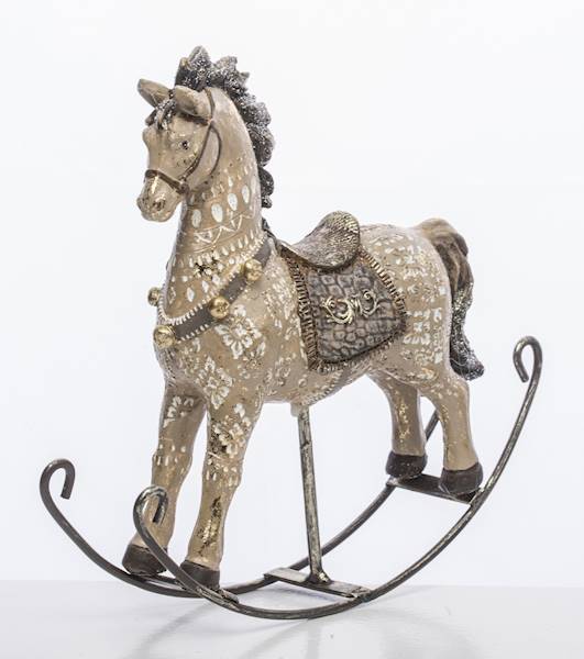 Figurka Koń Na Biegunach Dekoracja Świąteczna 17 cm
