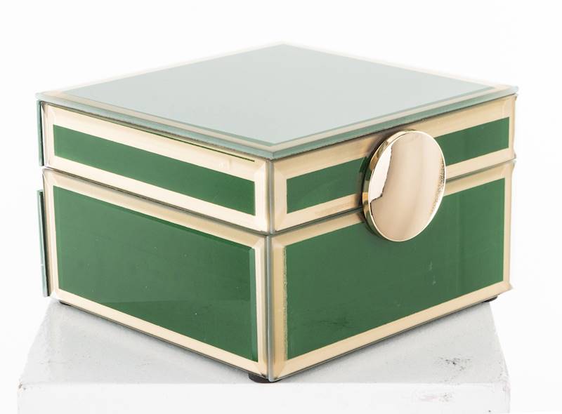 Szkatułka na Biżuterię Zielono - Złota 8 cm
