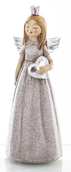 Figurka Anioł w Srebrnej Koronie 14 cm