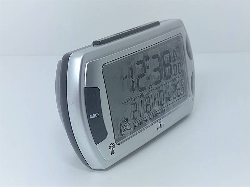 Budzik Perfect LCD Sterowany Radiowo Srebrny