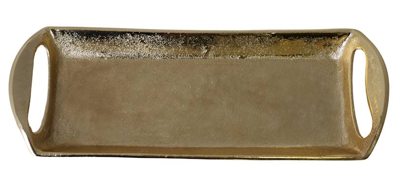 Metalowa Patera Złota z Uchwytami 32,5 cm