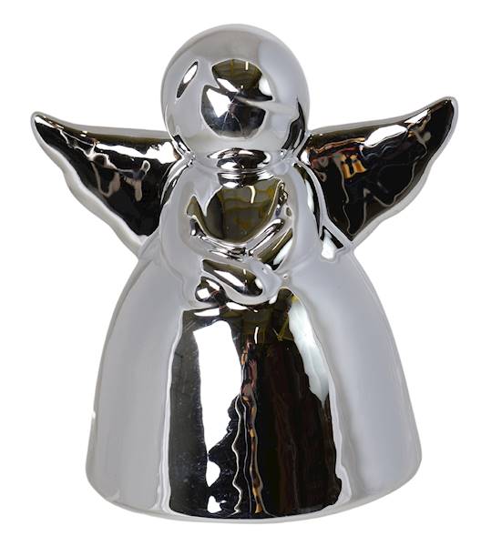 Ceramiczny Srebrny Aniołek 16 cm