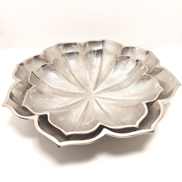 Patera Sara Metalowa Srebrna 33x33 cm