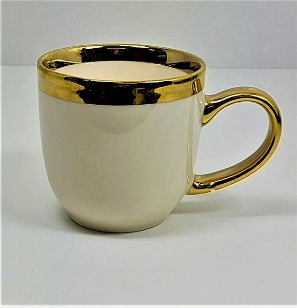 Kubek Ze Złotym Zdobieniem Biały 300 Ml