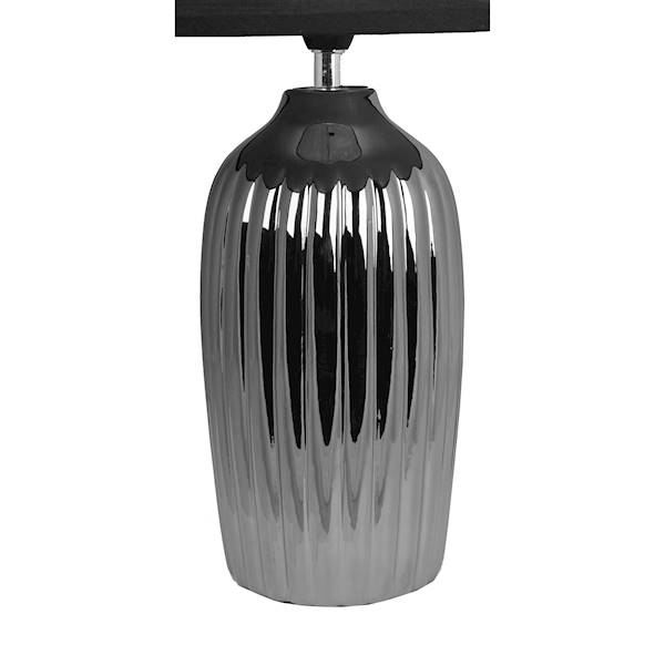 Lampa Srebrna z Czarnym Abażurem 58,5 cm