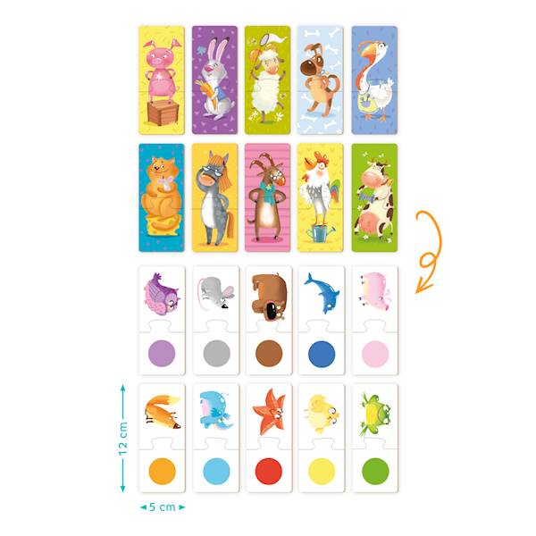DZ PUZZLE DODO  10x2EL KOLOROWE ZWIERZĘTA  
