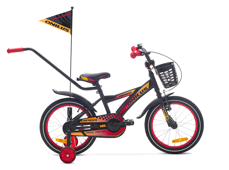 Rower Onilus Dziecięcy 16" Riper czarny czerwony