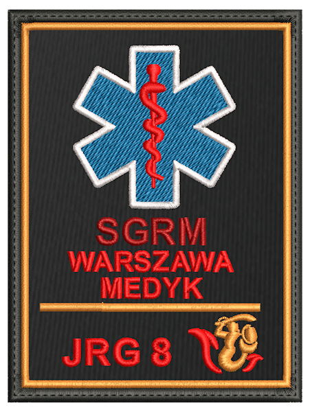 Emblemat haftowany JRG 8 WARSZAWA 115X85