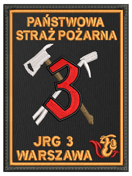Emblemat haftowany JRG 3 WARSZAWA 115X85