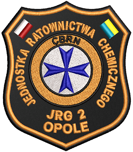Emblemat haftowany PSP - JRG OPOLE - GRUPA RATOWNICTWA CHEMICZNEGO