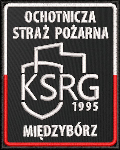 Emblemat haftowany KSRG MIĘDZYBÓRZ - 10x8 cm