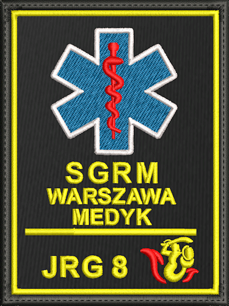 Emblemat haftowany JRG 8 WARSZAWA 115X85
