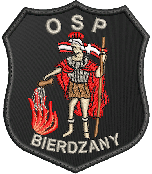 Emblemat haftowany OSP - BIERDZANY - ŚW. FLORIAN