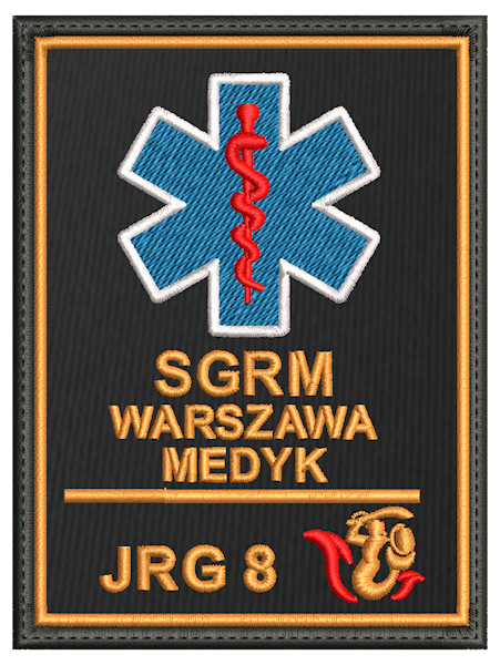 Emblemat haftowany JRG 8 WARSZAWA 115X85