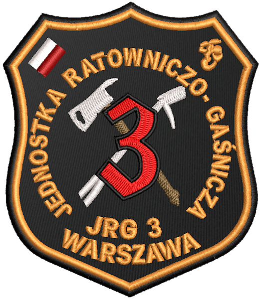 Emblemat haftowany PSP - JRG 3 WARSZAWA