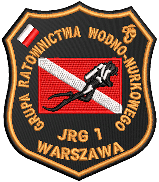 Emblemat haftowany PSP - JRG 1 WARSZAWA - GRUPA RATOWNICTWA WODNO-NURKOWEGO