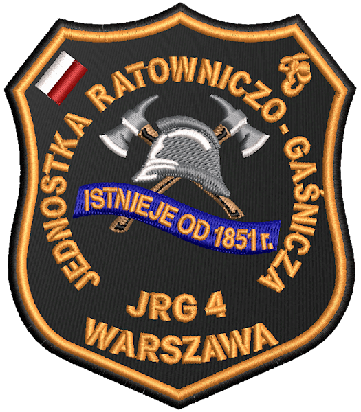 Emblemat haftowany PSP - JRG 4 WARSZAWA - 1851R