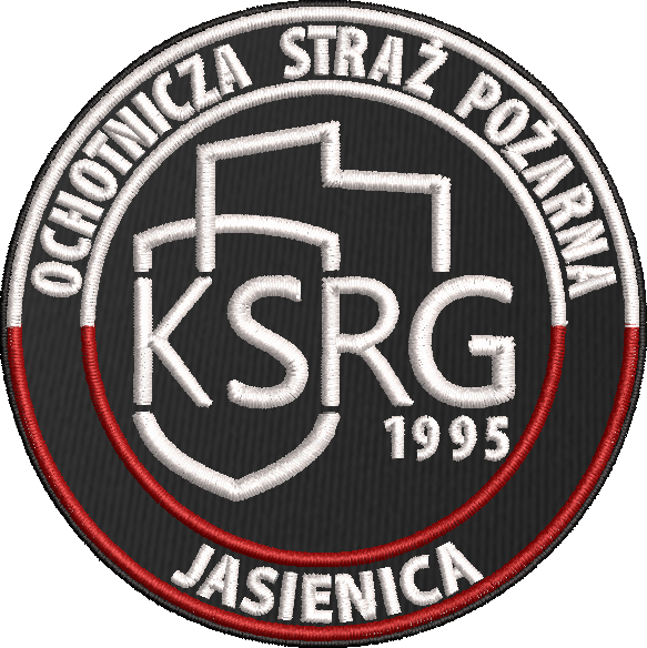 Emblemat haftowany OSP KSRG - NOWY WZÓR - 8 cm.