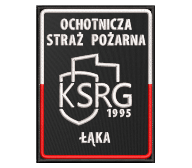 Emblemat haftowany OSP KSRG - NOWY WZÓR - 12x9 cm