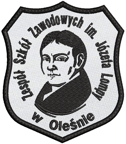 Emblemat haftowany ZSZ im. Józefa Lompy w Oleśnie
