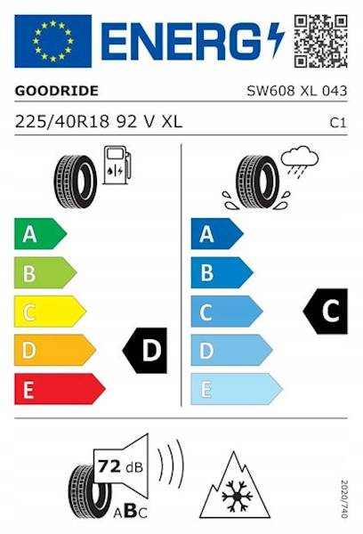 OPONA GOODRIDE 225/40 R18 92 V SW608 FR XL