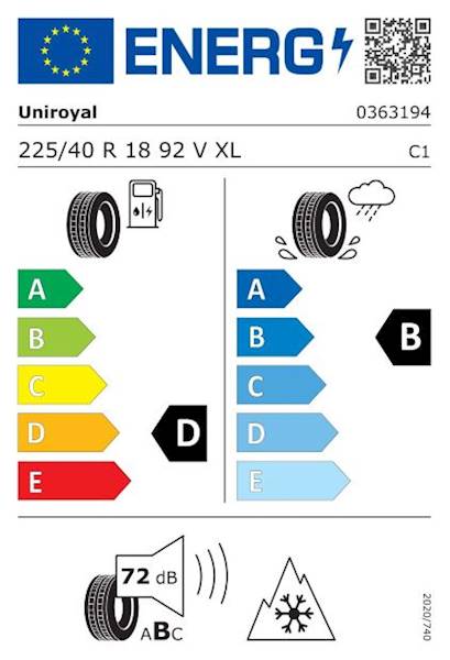 OPONA UNIROYAL 225/40 R18 92 V WINTEREXPERT FR XL