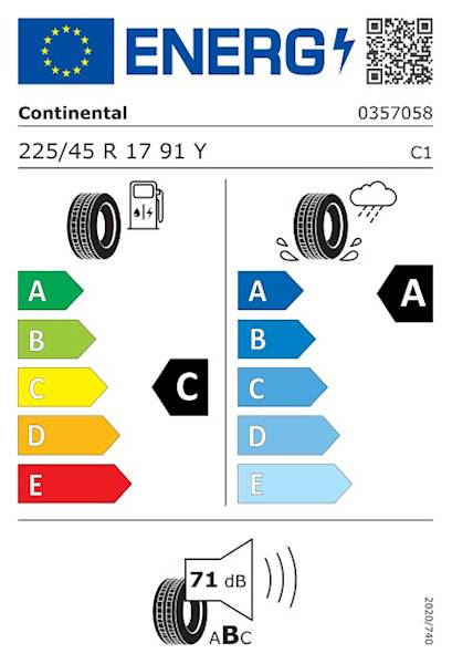 OPONA CONTINENTAL 225/45 R17 91 Y PREMIUMCONTACT 6 FR