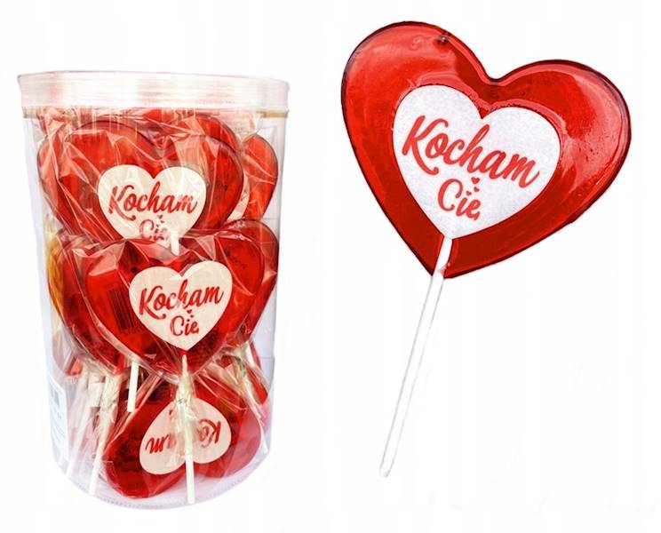 LIZAK SERCE KOCHAM CIĘ Z OPŁATKIEM 9cm 60g*30szt