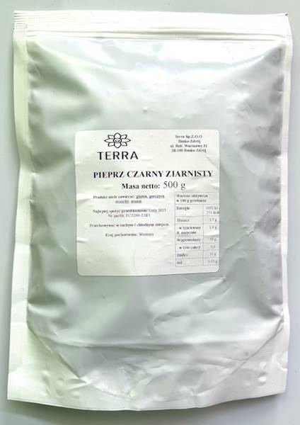 PIEPRZ CZARNY ZIARNISTY 500g TERRA