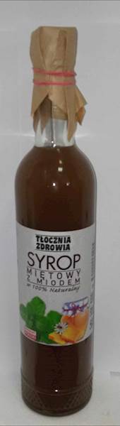 (22) SYROP MIĘTA + MIÓD 500ml TŁOCZNIA ZDROWIA