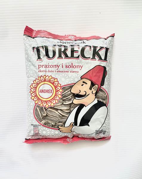 SŁONECZ. PRAŻ. TURECKI 100gx20szt.  solony ANDREX (biało-czerw.)