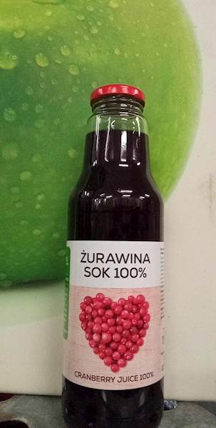 SOK Z ŻURAWINY 750ml 100% POLBIOECO