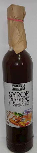 (23) SYROP KORZENNY Z MIODEM 500ml TŁOCZNIA ZDROWIA
