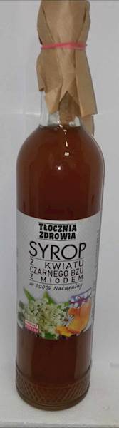 (10) SYROP KWIAT CZARNEGO BZU + MIÓD 500ml TŁOCZNIA ZDROWIA