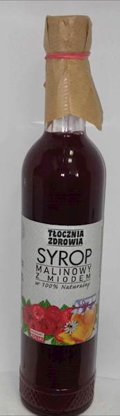 (08) SYROP MALINA + MIÓD 500ml TŁOCZNIA ZDROWIA