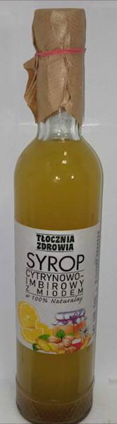(05) SYROP CYTRYN.-IMBIR. + MIÓD 500ml TŁOCZNIA ZDROWIA
