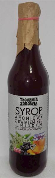 (01) SYROP ARONIA, KWIAT BZU + MIÓD 500ml TŁOCZNIA ZDROWIA