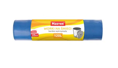 WORKI NA ŚMIECI 120L A-25szt niebieskie