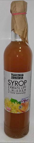(12) SYROP KWIAT LIPY + MIÓD 500ml TŁOCZNIA ZDROWIA